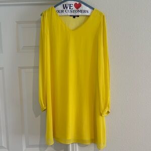 Yellow Gianni Bini Dress with open mesh sleeves ll Size: S